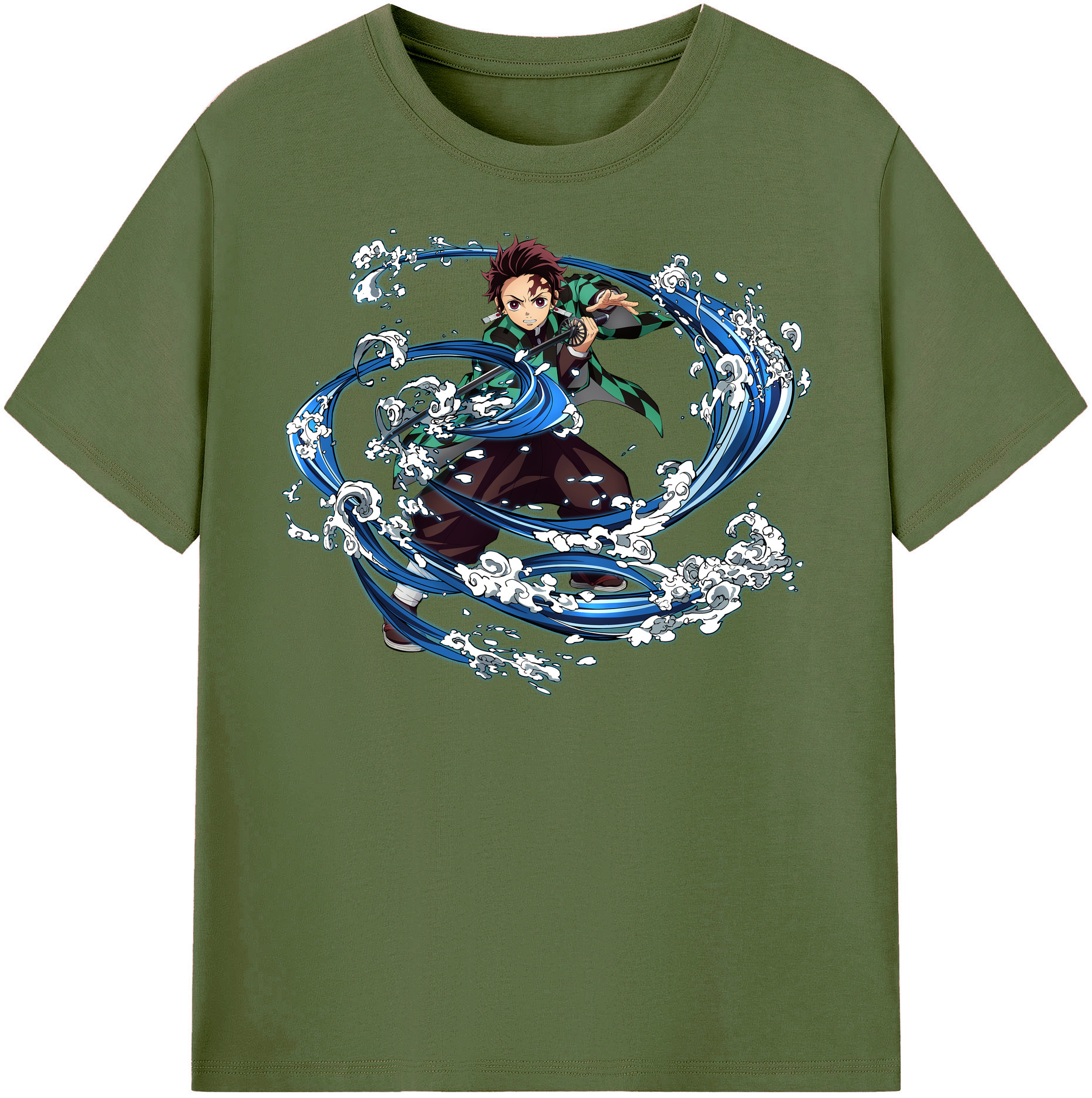 （画像用） 鬼滅の刃 竈門 炭治郎／かまど たんじろう Kamado Tanjirou 綿100％半袖Tシャツ（フロントプリント）